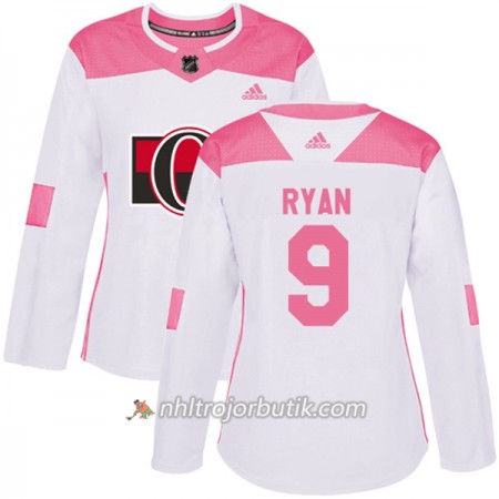Dame Ishockey Ottawa Senators Tröja Bobby Ryan 9 Adidas 2017-2018 Vit Rosa Fashion Authentic